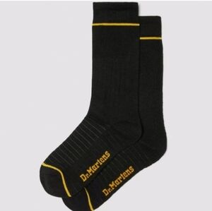 NWT Dr Martens Lightweight Top Yellow Stripe Black Socks